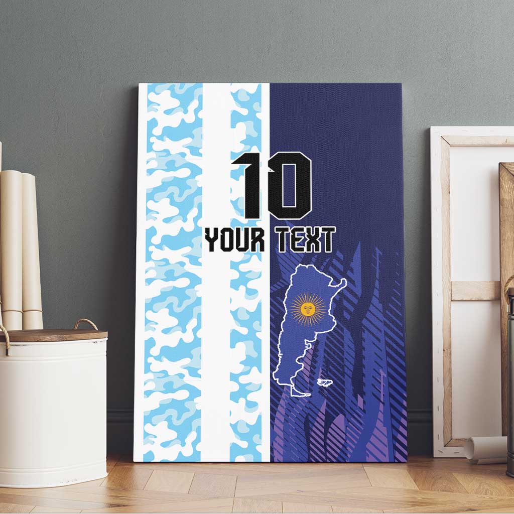 Argentina Football Custom Canvas Wall Art Vamos La Albiceleste Half Version