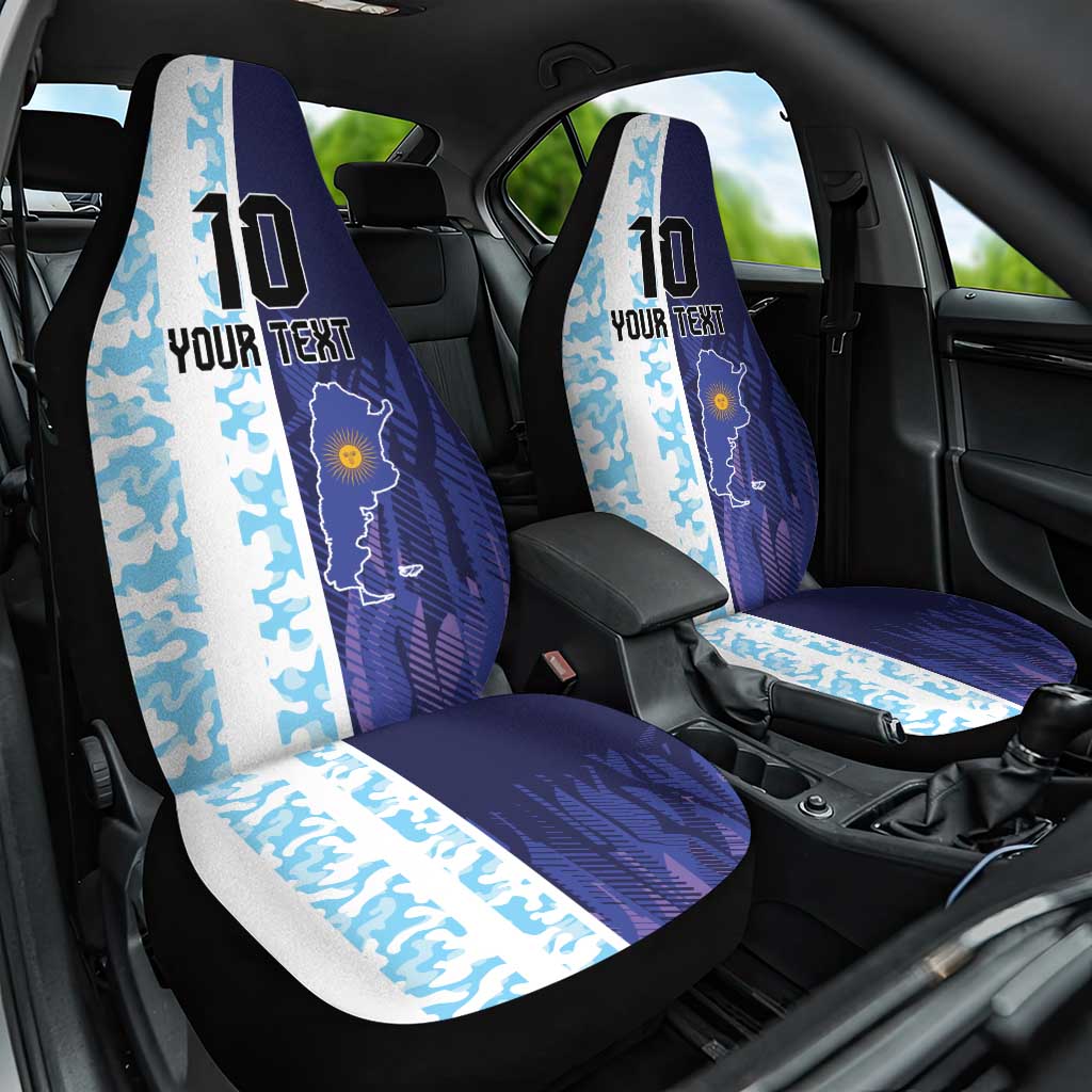 Argentina Football Custom Car Seat Cover Vamos La Albiceleste Half Version