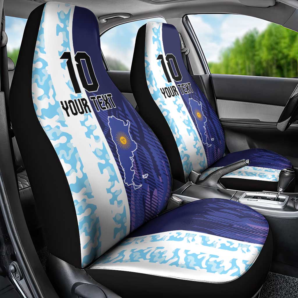 Argentina Football Custom Car Seat Cover Vamos La Albiceleste Half Version