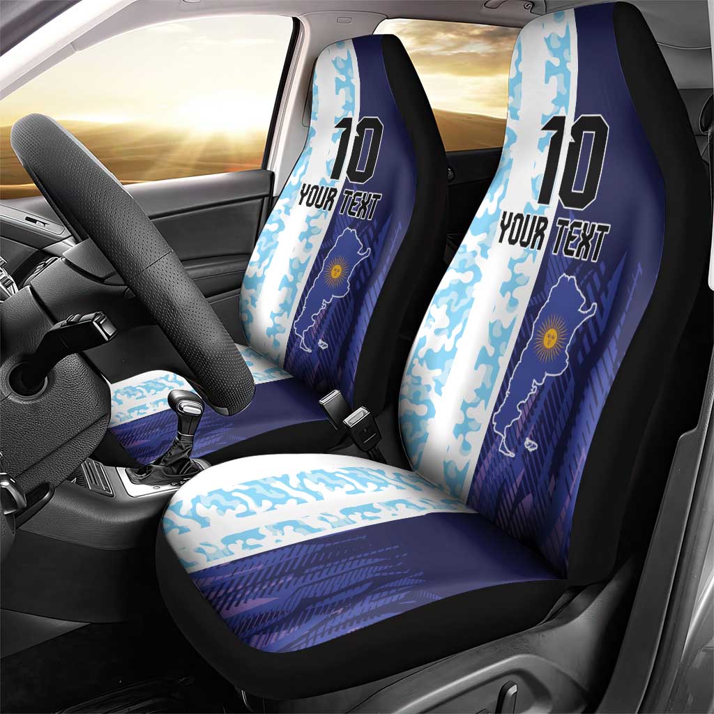 Argentina Football Custom Car Seat Cover Vamos La Albiceleste Half Version