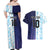 Argentina Football Custom Couples Matching Off Shoulder Maxi Dress and Hawaiian Shirt Vamos La Albiceleste Half Version