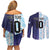 Argentina Football Custom Couples Matching Off Shoulder Short Dress and Long Sleeve Button Shirt Vamos La Albiceleste Half Version