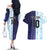 Argentina Football Custom Couples Matching Off The Shoulder Long Sleeve Dress and Hawaiian Shirt Vamos La Albiceleste Half Version