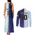 Argentina Football Custom Couples Matching Tank Maxi Dress and Long Sleeve Button Shirt Vamos La Albiceleste Half Version