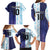 Argentina Football Custom Family Matching Long Sleeve Bodycon Dress and Hawaiian Shirt Vamos La Albiceleste Half Version
