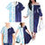 Argentina Football Custom Family Matching Off The Shoulder Long Sleeve Dress and Hawaiian Shirt Vamos La Albiceleste Half Version