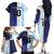 Argentina Football Custom Family Matching Off The Shoulder Long Sleeve Dress and Hawaiian Shirt Vamos La Albiceleste Half Version