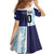 Argentina Football Custom Family Matching Off Shoulder Maxi Dress and Hawaiian Shirt Vamos La Albiceleste Half Version