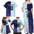 Argentina Football Custom Family Matching Off Shoulder Maxi Dress and Hawaiian Shirt Vamos La Albiceleste Half Version