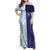 Argentina Football Custom Family Matching Off Shoulder Maxi Dress and Hawaiian Shirt Vamos La Albiceleste Half Version