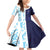 Argentina Football Custom Family Matching Off Shoulder Short Dress and Hawaiian Shirt Vamos La Albiceleste Half Version