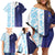 Argentina Football Custom Family Matching Off Shoulder Short Dress and Hawaiian Shirt Vamos La Albiceleste Half Version