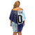 Argentina Football Custom Family Matching Off Shoulder Short Dress and Hawaiian Shirt Vamos La Albiceleste Half Version
