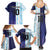 Argentina Football Custom Family Matching Summer Maxi Dress and Hawaiian Shirt Vamos La Albiceleste Half Version
