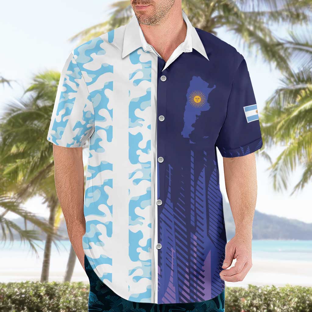 Argentina Football Custom Hawaiian Shirt Vamos La Albiceleste Half Version