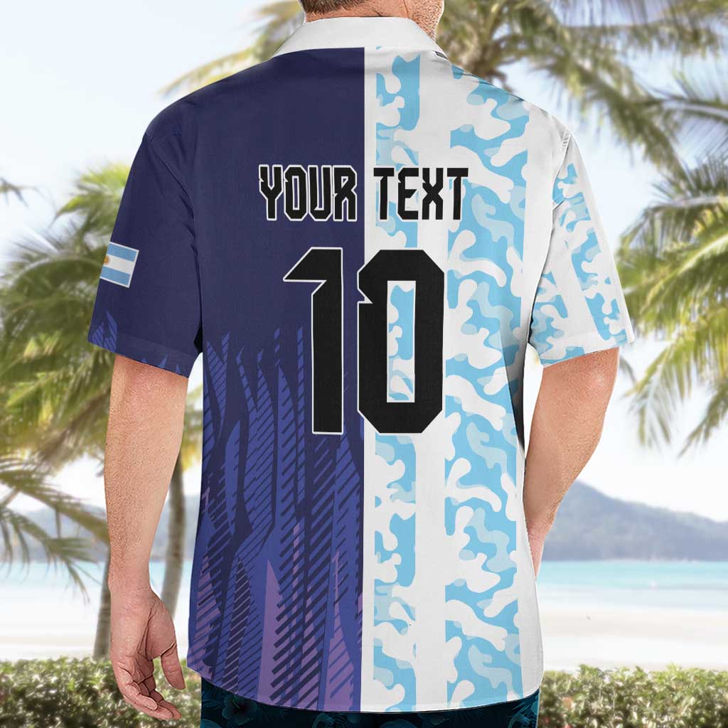 Argentina Football Custom Hawaiian Shirt Vamos La Albiceleste Half Version