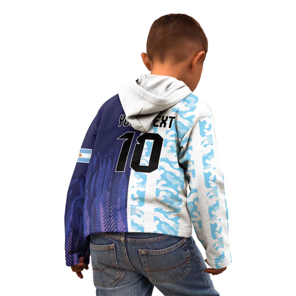Argentina Football Custom Kid Hoodie Vamos La Albiceleste Half Version