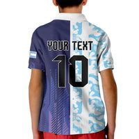 Argentina Football Custom Kid Polo Shirt Vamos La Albiceleste Half Version