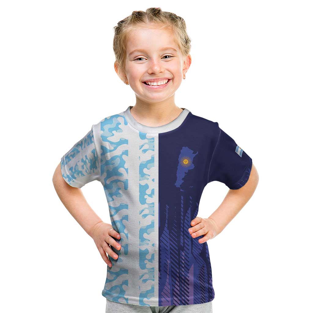 Argentina Football Custom Kid T Shirt Vamos La Albiceleste Half Version