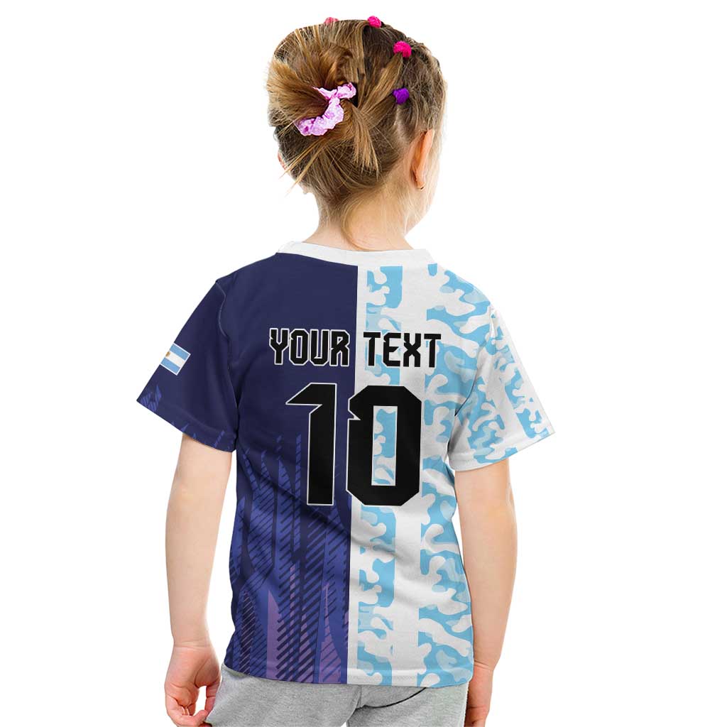 Argentina Football Custom Kid T Shirt Vamos La Albiceleste Half Version