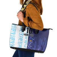 Argentina Football Custom Leather Tote Bag Vamos La Albiceleste Half Version
