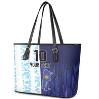 Argentina Football Custom Leather Tote Bag Vamos La Albiceleste Half Version