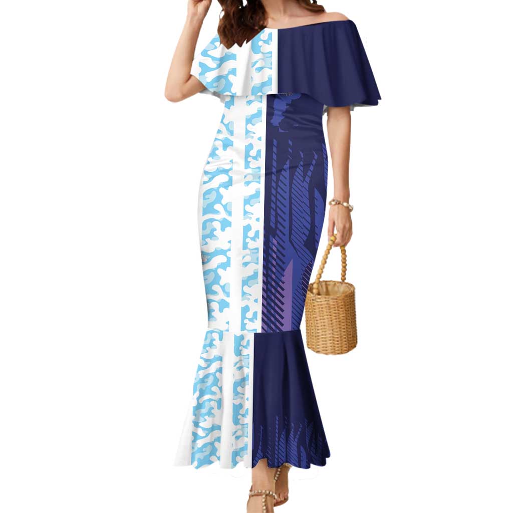 Argentina Football Custom Mermaid Dress Vamos La Albiceleste Half Version