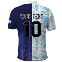 Argentina Football Custom Polo Shirt Vamos La Albiceleste Half Version
