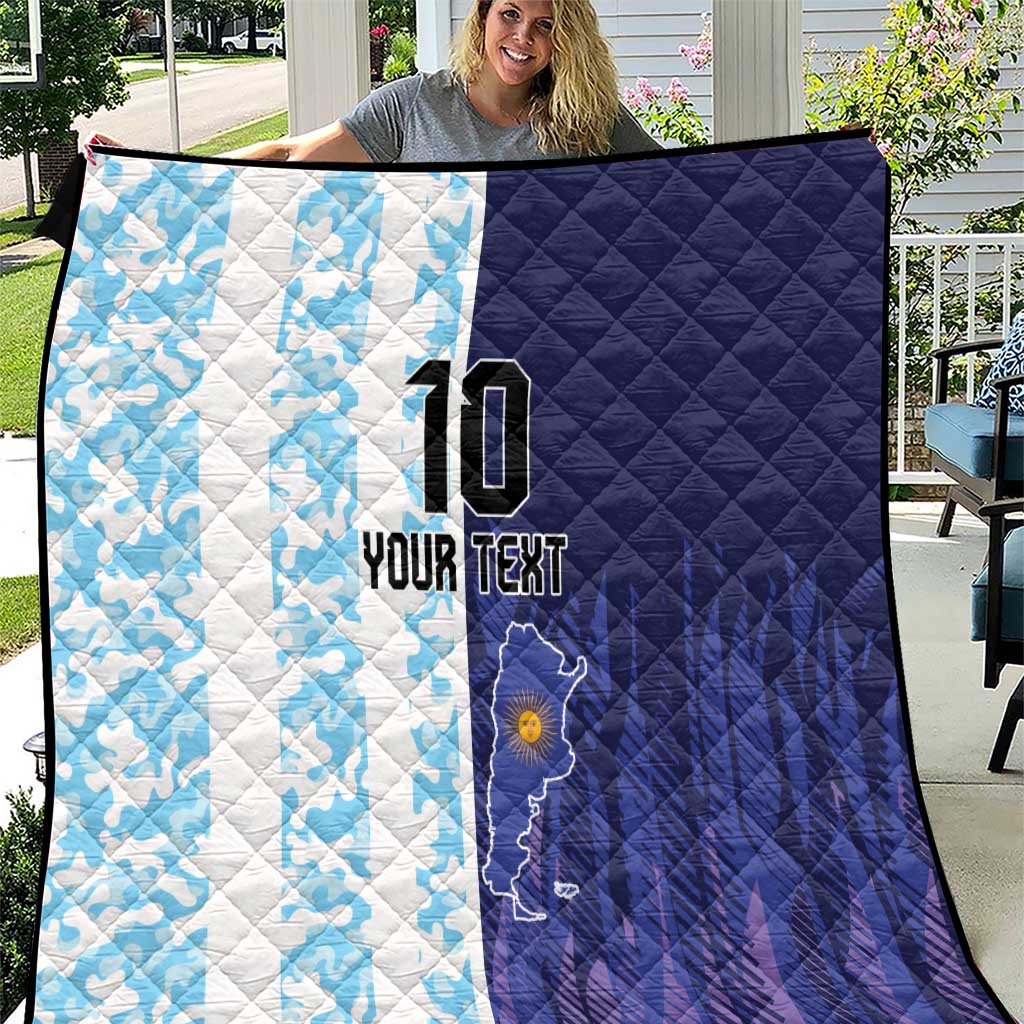 Argentina Football Custom Quilt Vamos La Albiceleste Half Version