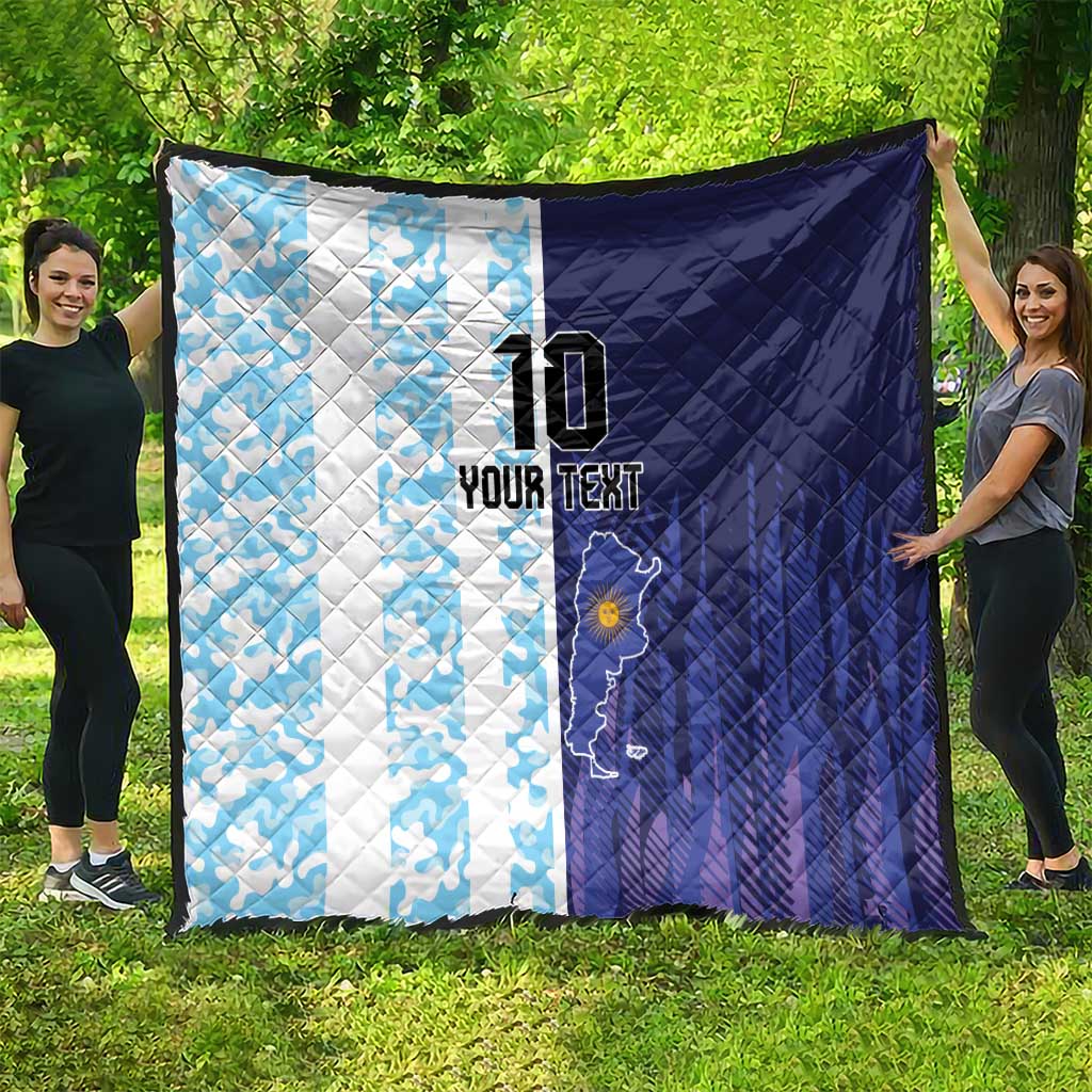 Argentina Football Custom Quilt Vamos La Albiceleste Half Version