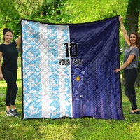 Argentina Football Custom Quilt Vamos La Albiceleste Half Version