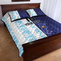 Argentina Football Custom Quilt Bed Set Vamos La Albiceleste Half Version