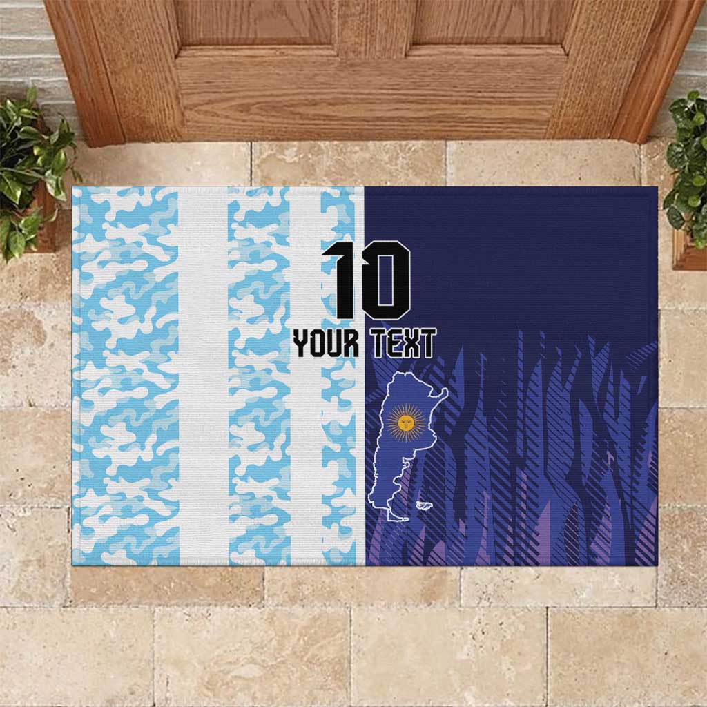 Argentina Football Custom Rubber Doormat Vamos La Albiceleste Half Version