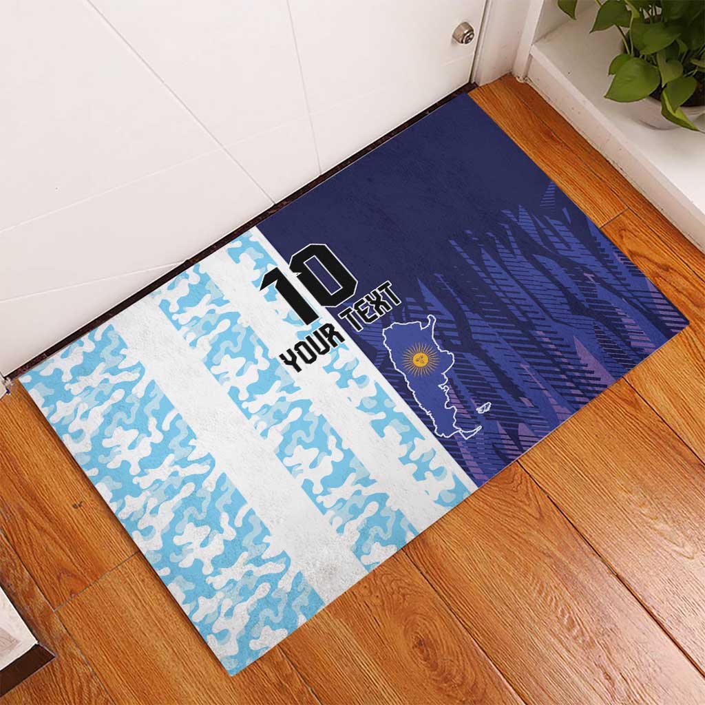 Argentina Football Custom Rubber Doormat Vamos La Albiceleste Half Version