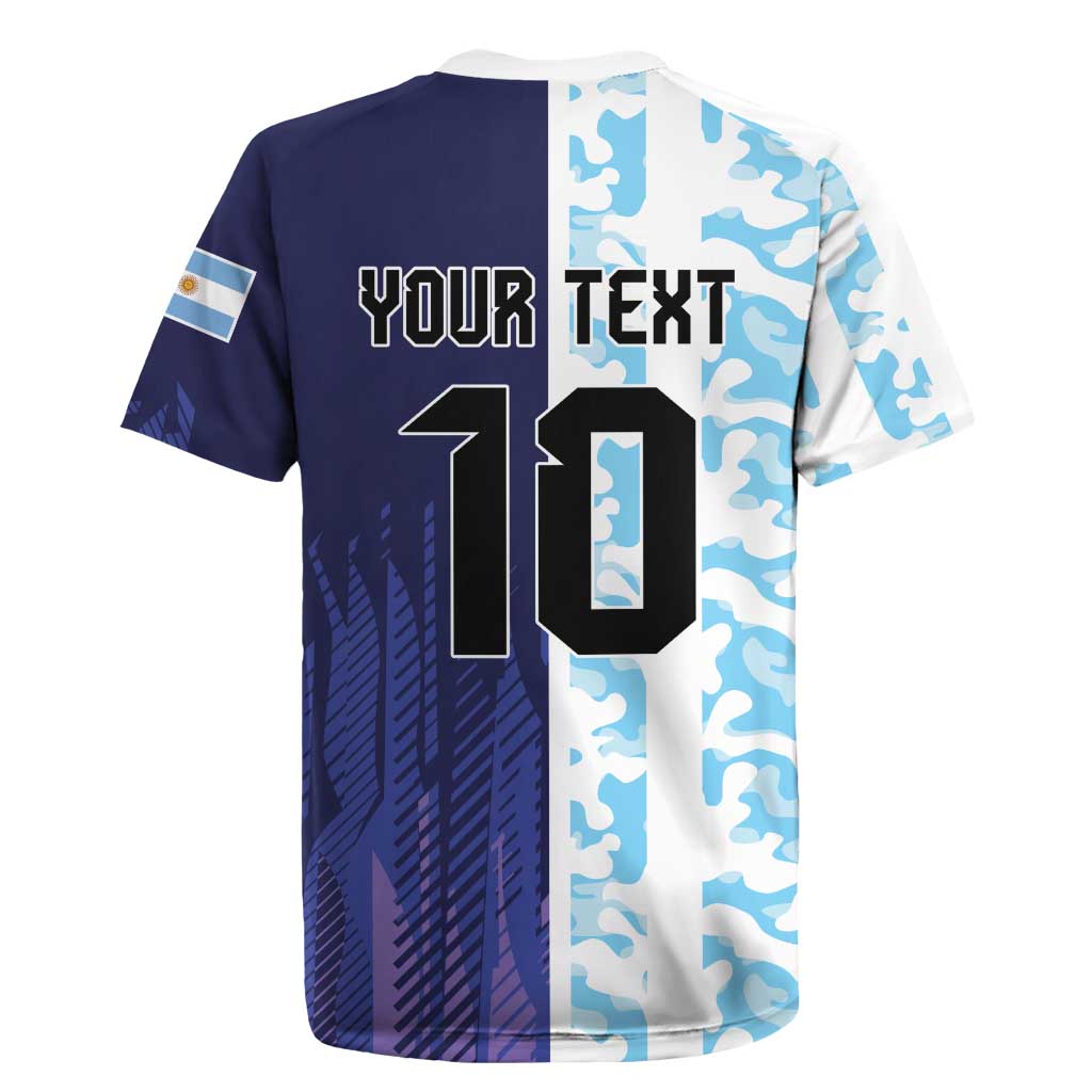 Argentina Football Custom Rugby Jersey Vamos La Albiceleste Half Version