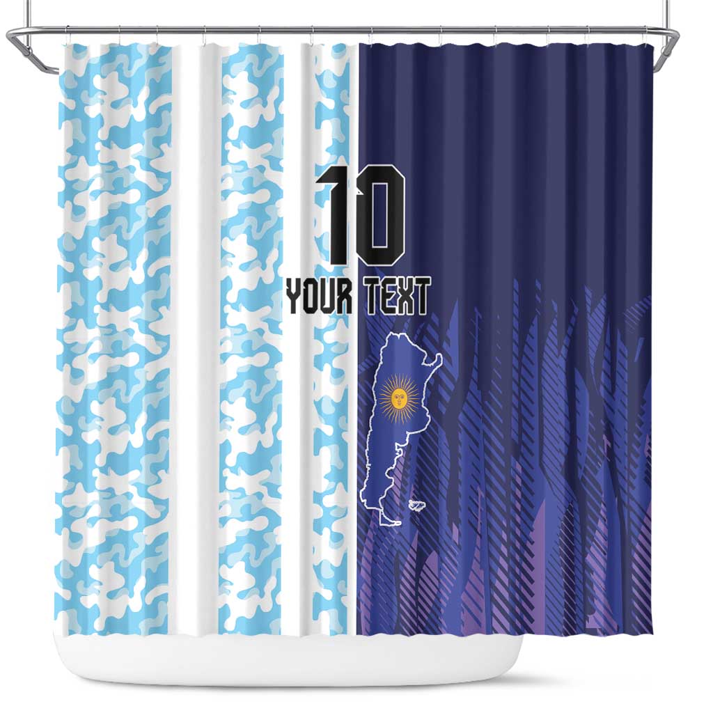 Argentina Football Custom Shower Curtain Vamos La Albiceleste Half Version