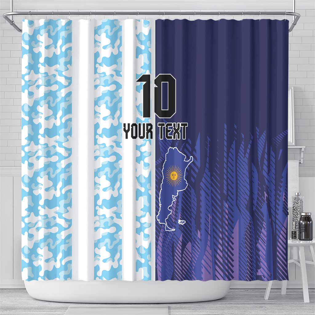 Argentina Football Custom Shower Curtain Vamos La Albiceleste Half Version