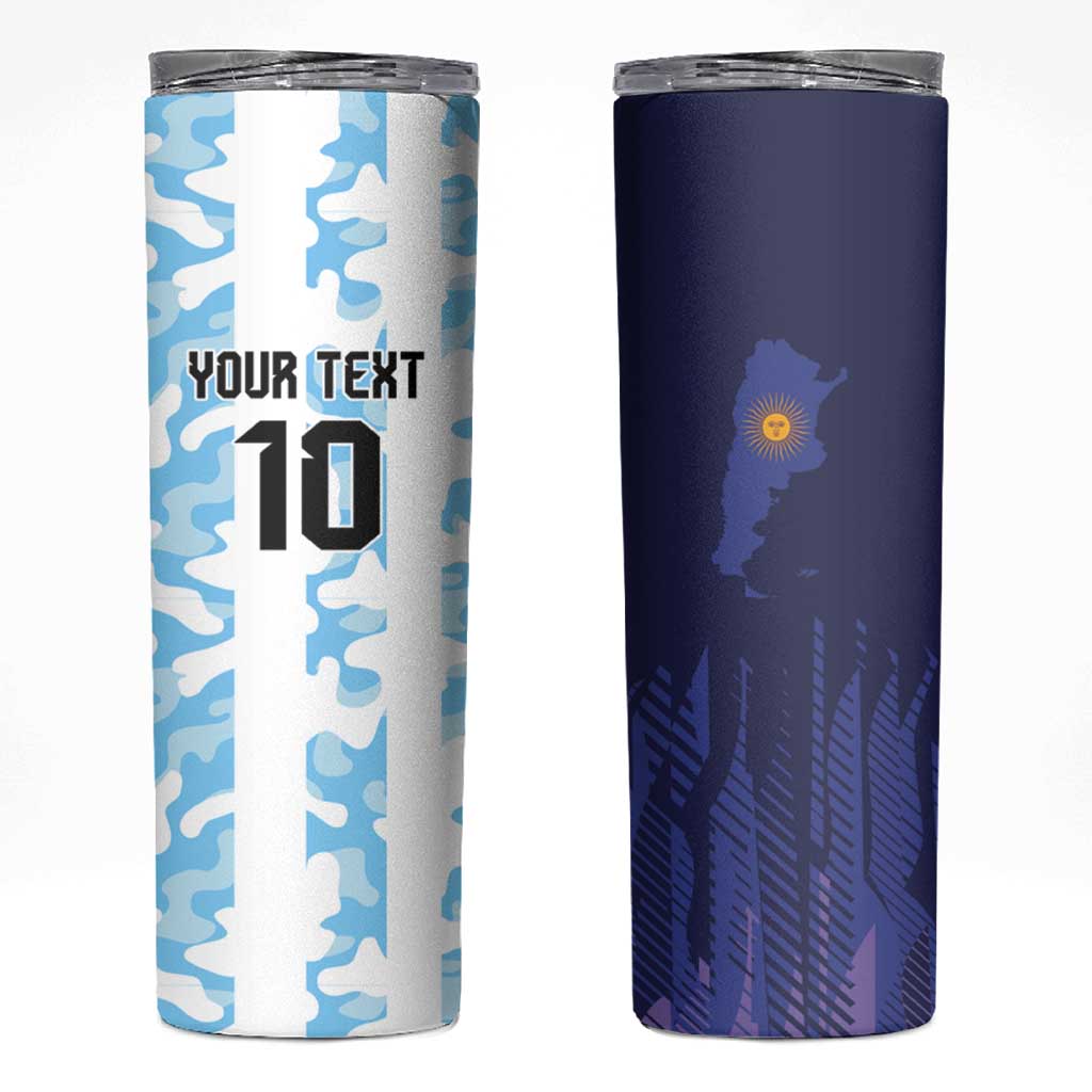 Argentina Football Custom Skinny Tumbler Vamos La Albiceleste Half Version