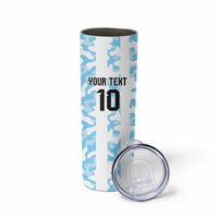 Argentina Football Custom Skinny Tumbler Vamos La Albiceleste Half Version