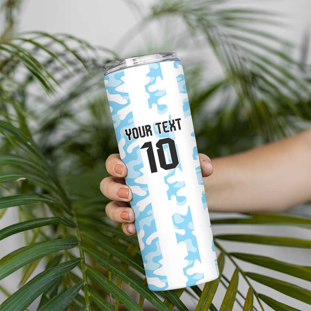 Argentina Football Custom Skinny Tumbler Vamos La Albiceleste Half Version