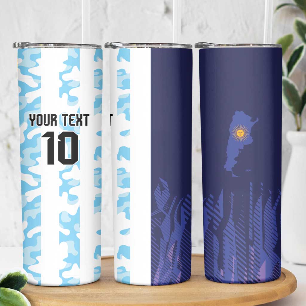 Argentina Football Custom Skinny Tumbler Vamos La Albiceleste Half Version