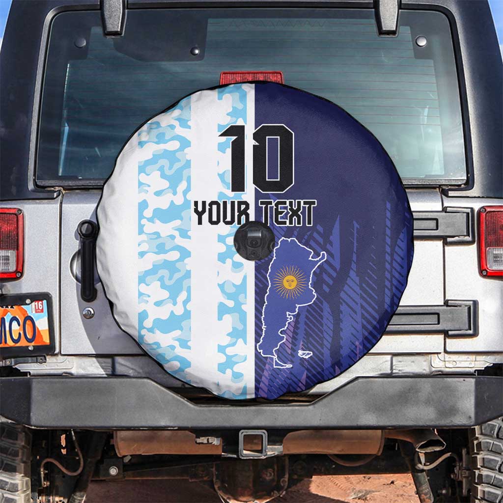 Argentina Football Custom Spare Tire Cover Vamos La Albiceleste Half Version