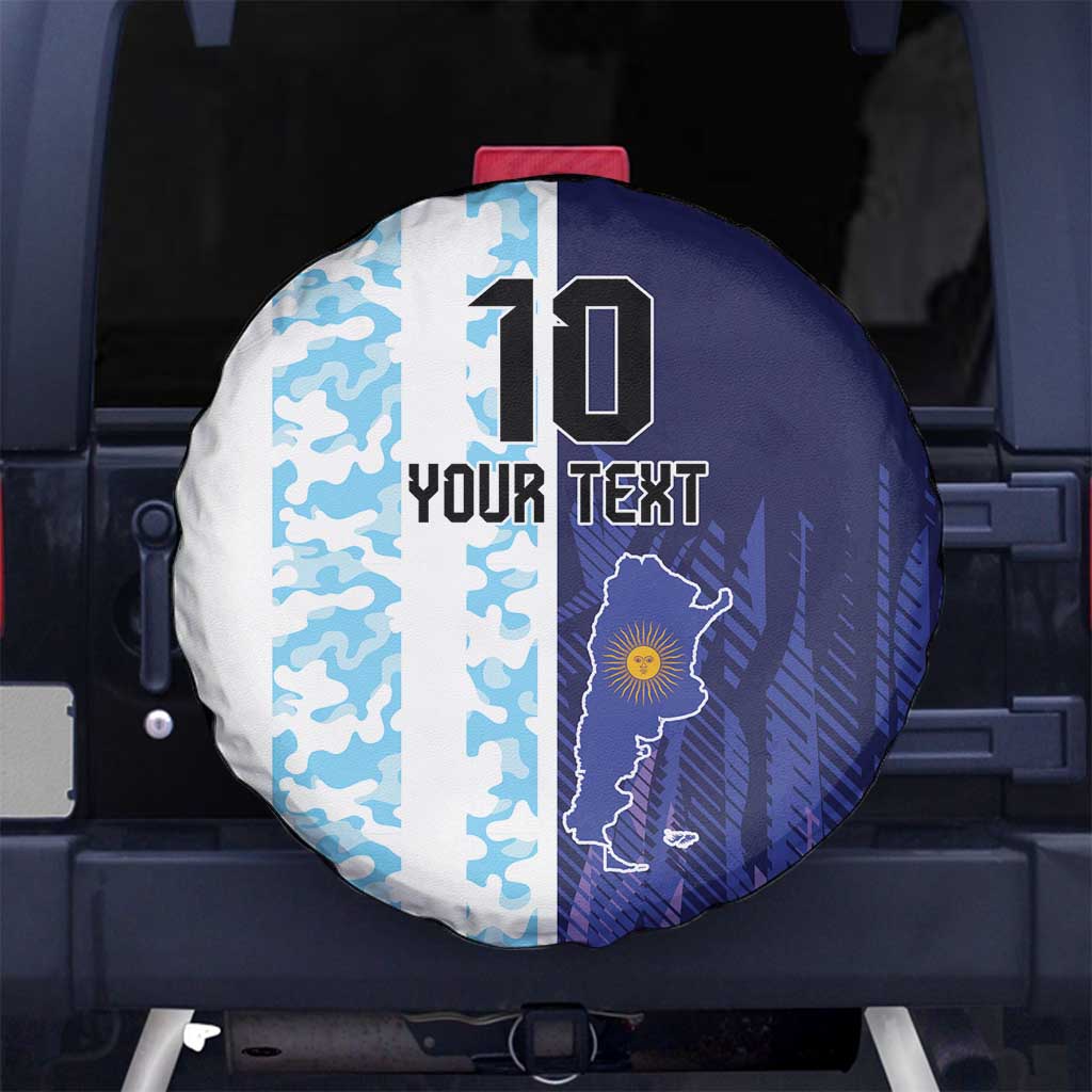 Argentina Football Custom Spare Tire Cover Vamos La Albiceleste Half Version