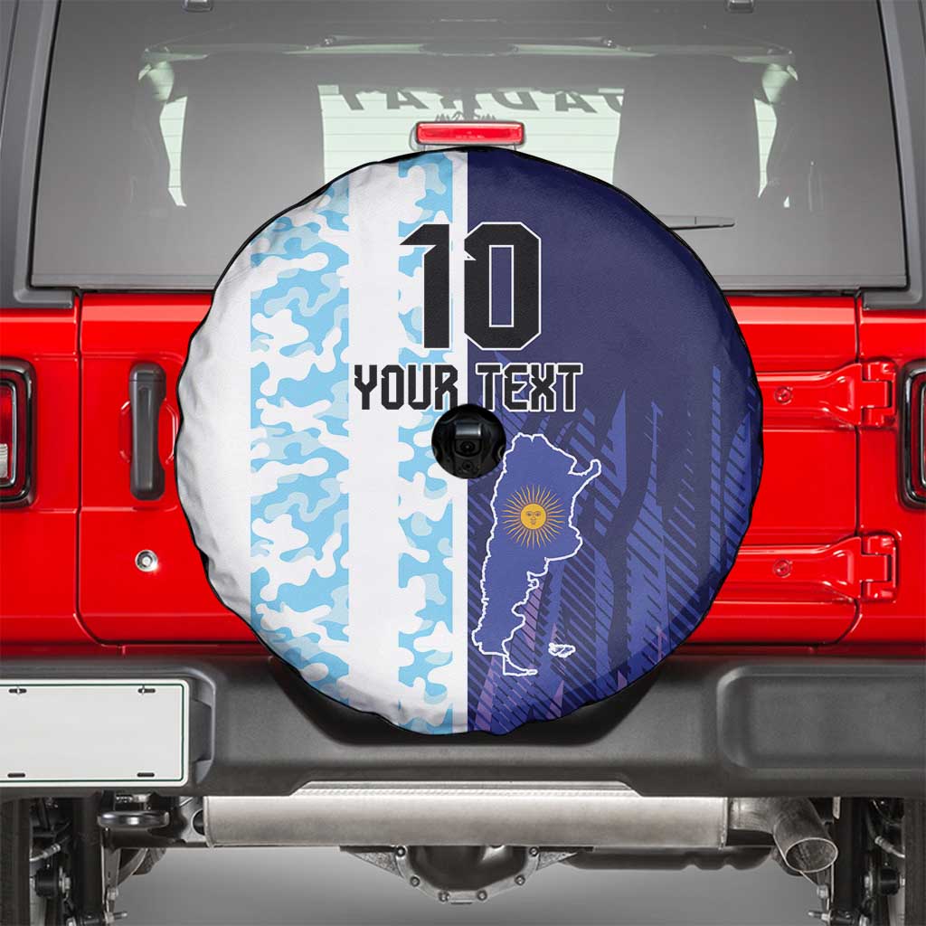 Argentina Football Custom Spare Tire Cover Vamos La Albiceleste Half Version