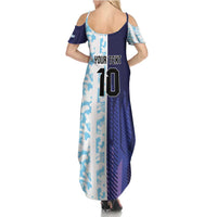 Argentina Football Custom Summer Maxi Dress Vamos La Albiceleste Half Version