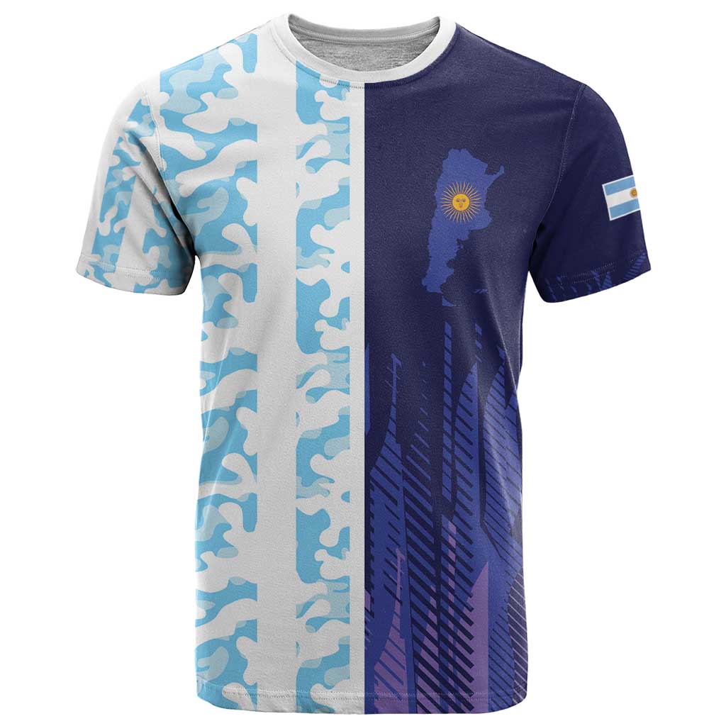 Argentina Football Custom T Shirt Vamos La Albiceleste Half Version