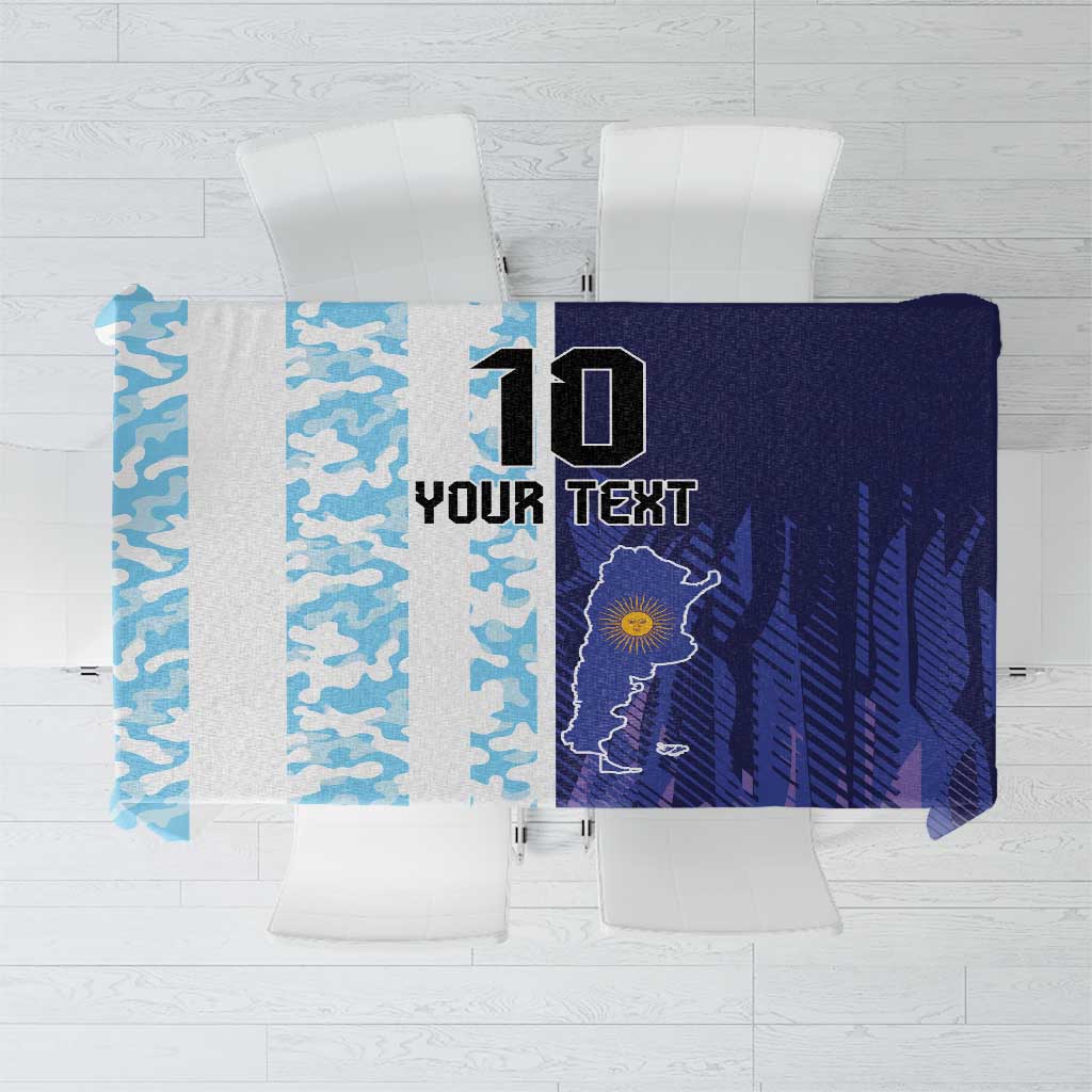Argentina Football Custom Tablecloth Vamos La Albiceleste Half Version