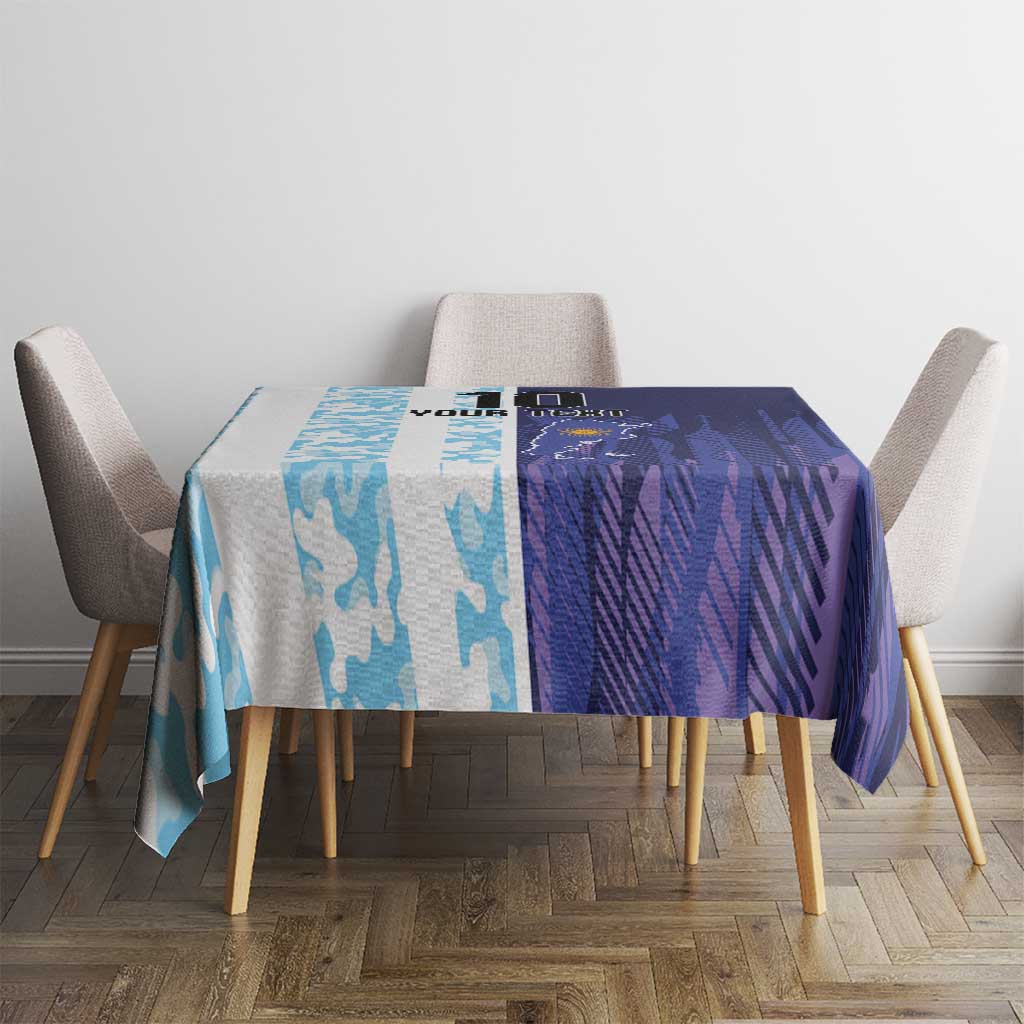 Argentina Football Custom Tablecloth Vamos La Albiceleste Half Version