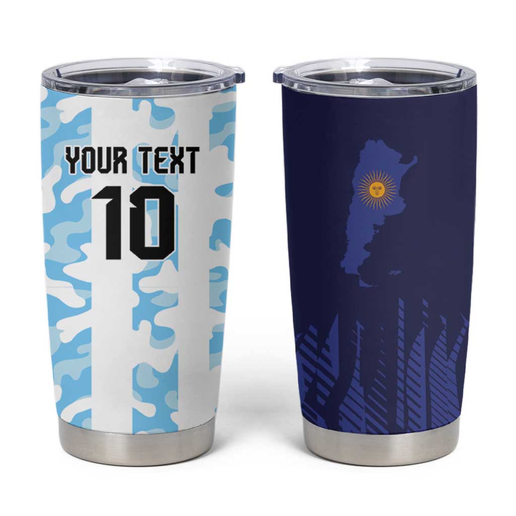Argentina Football Custom Tumbler Cup Vamos La Albiceleste Half Version