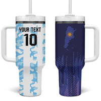 Argentina Football Custom Tumbler With Handle Vamos La Albiceleste Half Version
